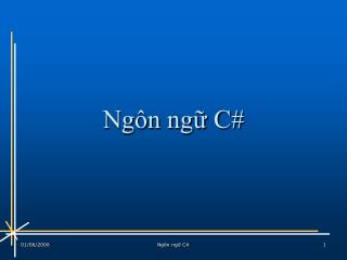 Ngôn ngữ C#