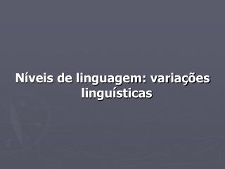 Níveis de linguagem: variações linguísticas