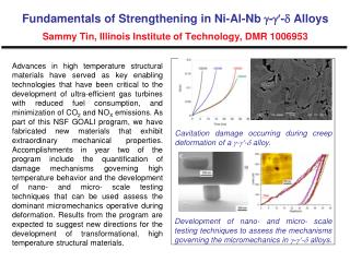 Cavitation damage occurring during creep deformation of a  -  - d alloy.