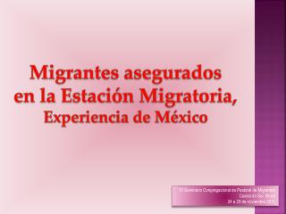 Migrantes asegurados en la Estación Migratoria, Experiencia de México