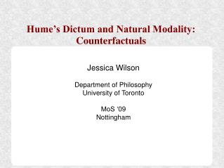 Hume’s Dictum and Natural Modality: Counterfactuals