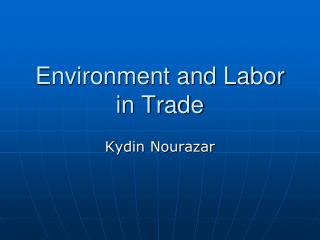 Environment and Labor in Trade
