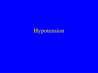 Hypotension