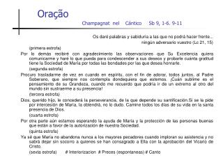 Oração Champagnat nel Cántico	Sb 9, 1-6. 9-11