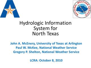 Hydrologic Information System for North Texas