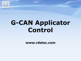 G-CAN Applicator Control rdstec
