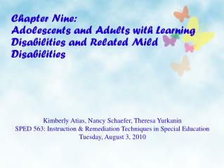 Chapter Nine: Adolescents and Adults with Learning Disabilities and Related Mild Disabilities