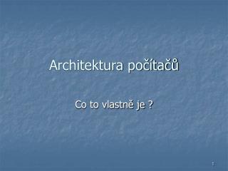 Architektura počítačů