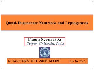 Francis Ngouniba Ki Tezpur University, Ind ia