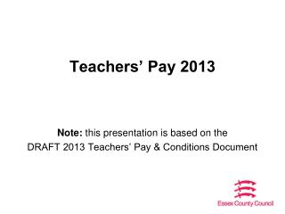Teachers’ Pay 2013