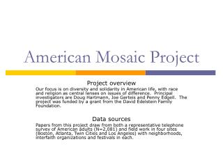 American Mosaic Project