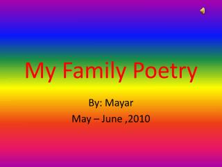 My Family Poetry