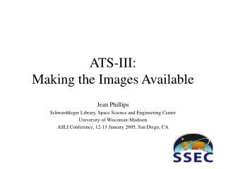 ATS-III: Making the Images Available