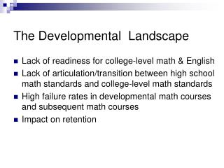 The Developmental Landscape