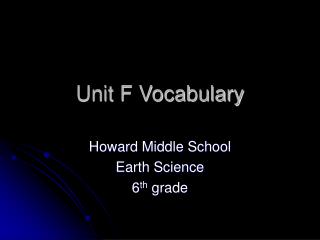 Unit F Vocabulary