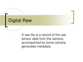 Digital Raw