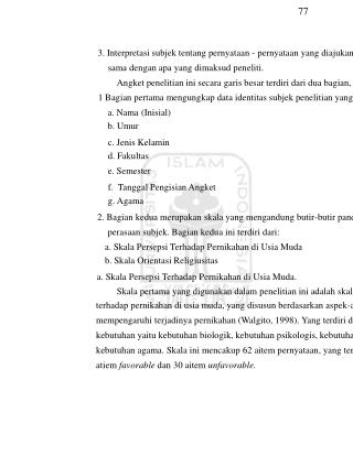 3. Interpretasi subjek tentang pernyataan - pernyataan yang diajukan adalah