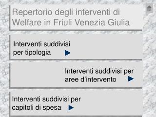 Repertorio degli interventi di Welfare in Friuli Venezia Giulia