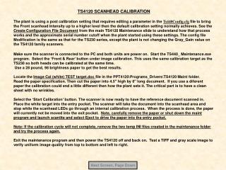 TS4120 SCANHEAD CALIBRATION