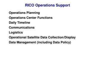 RICO Operations Support