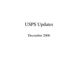 USPS Updates