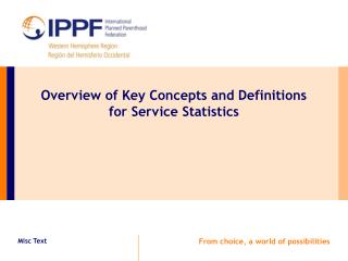 Overview of Key Concepts and Definitions for Service Statistics