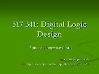 517 341: Digital Logic Design