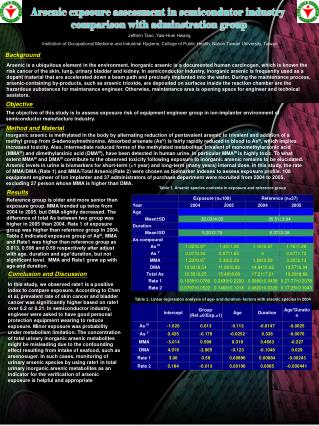 Arsenic expsoure assessment in semicondutor industry comparison with adminstration group