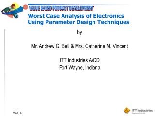 Worst Case Analysis of Electronics Using Parameter Design Techniques