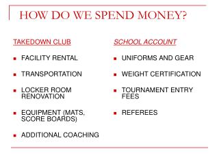 HOW DO WE SPEND MONEY?