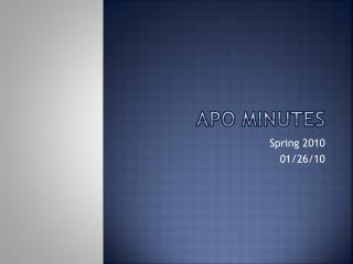 APO Minutes