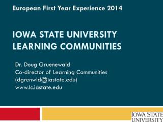 Iowa State university learning communities