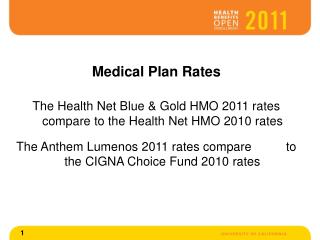 Medical Plan Rates