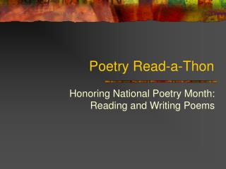Poetry Read-a-Thon