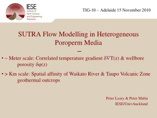 SUTRA Flow Modelling in Heterogeneous Poroperm Media –