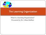 What is a learning Organization Presented by Dr. Lilian Haffner