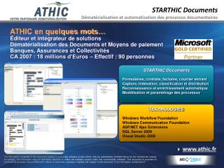 STARTHIC Documents Dématérialisation et automatisation des processus documentaires