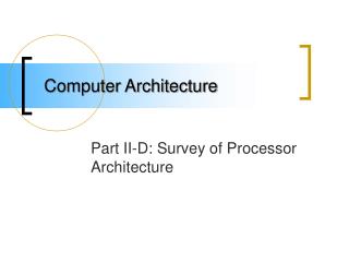 Computer Architecture