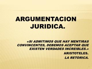 ARGUMENTACION JURIDICA.