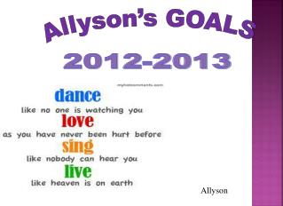 Allyson’s GOALS