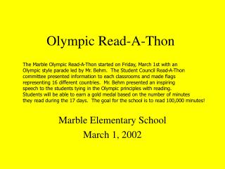 Olympic Read-A-Thon