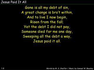 Jesus Paid It All