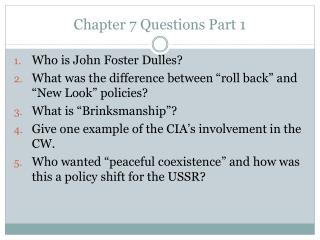 Chapter 7 Questions Part 1