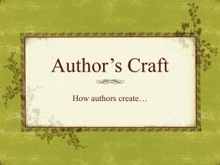 Author’s Craft