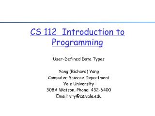 CS 112 Introduction to Programming