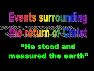 “He stood and measured the earth”