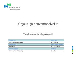 Ohjaus- ja neuvontapalvelut