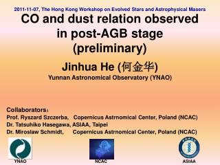 Jinhua He ( 何金华 ) Yunnan Astronomical Observatory (YNAO) Collaborators ：