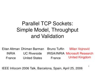 Parallel TCP Sockets: Simple Model, Throughput and Validation