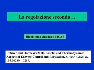 La regolazione secondo…